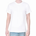 BP220 heavyweight blank T-shirt in white, front view on model